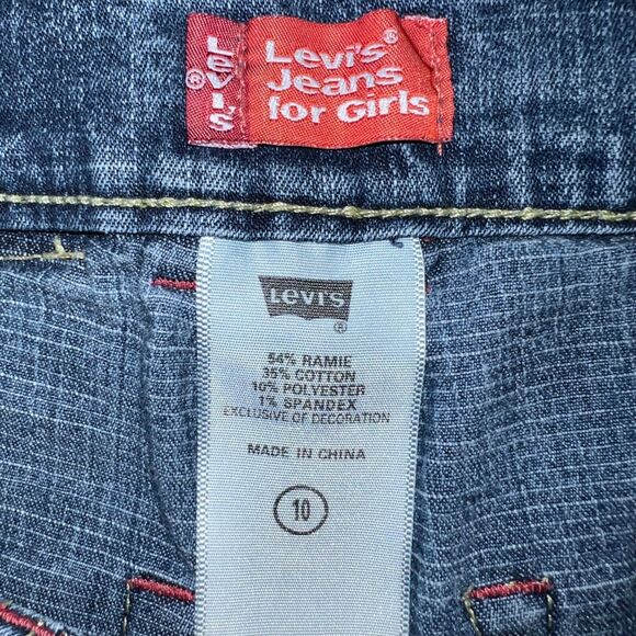 Vintage Levis Girls Capri Denim Blue Jeans Pants Rolled Cuffs Mid Wash Size 10 - Picture 8 of 9